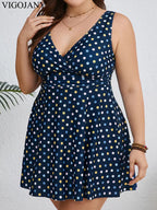 Tankini Estampado de Talle Largo con Tirantes