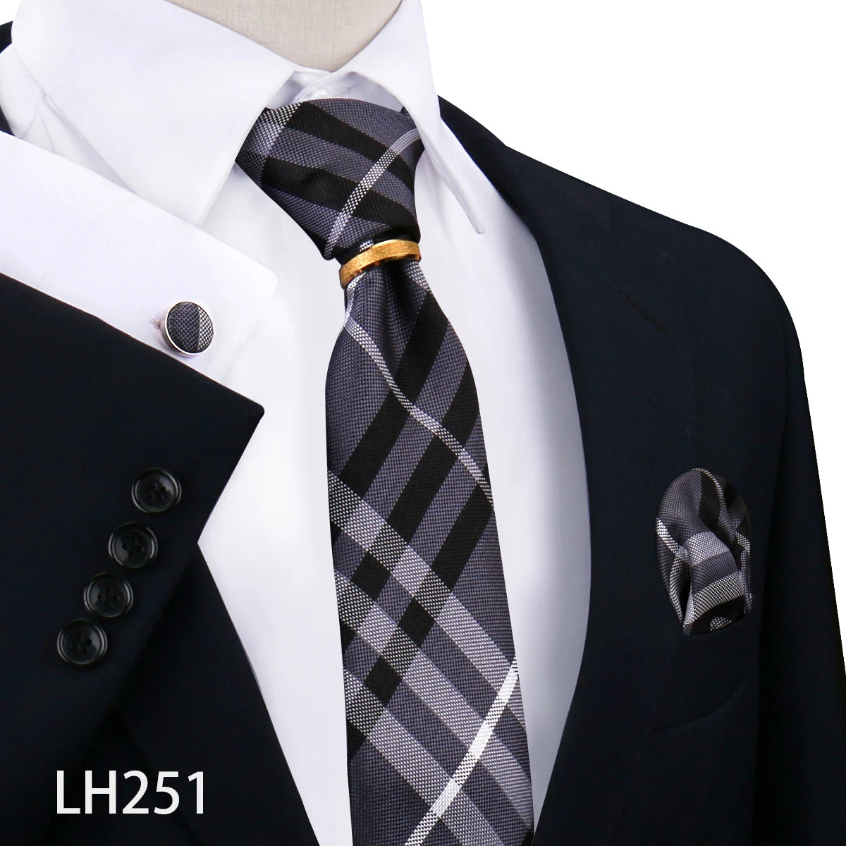 Set De Corbata Anillo Gemelos Pañuelo Accesorio De Traje Boda