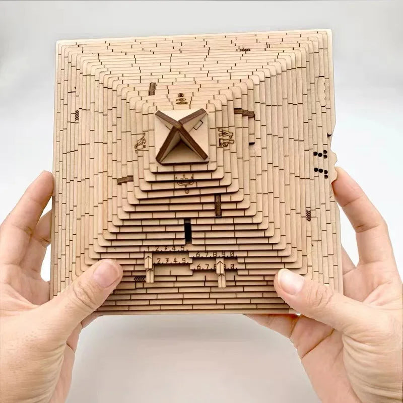 Regalo sorpresa, caja de rompecabezas piramidal Quest con compartimento oculto, juegos de rompecabezas para adultos y niños, juguetes creativos de prueba IQ