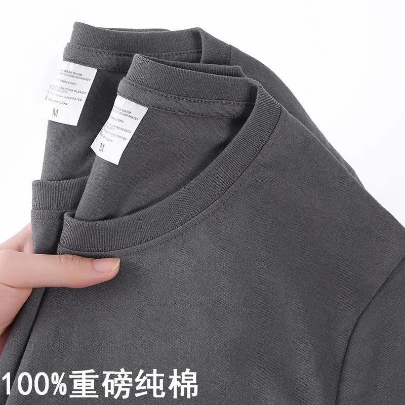 Camiseta Algodón 100% Coreana Cuello Redondo | Estilo Casual Fresco Unisex M-4XL