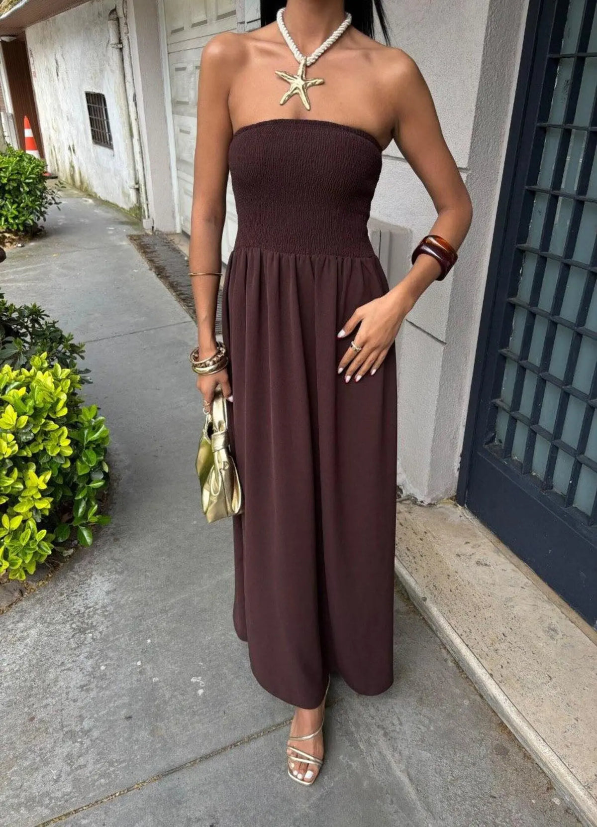 Vestido Largo Sin Mangas Elegante Vintage
