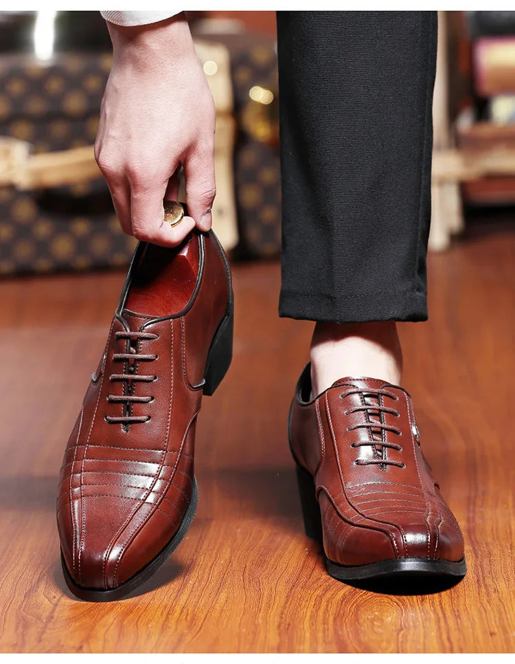 Zapatos Oxford Hombre Charol Elegantes Punta Puntiaguda Fiesta Boda | Alta Calidad