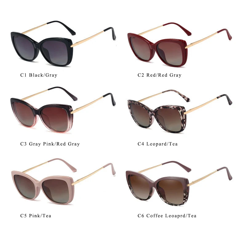 Gafas Lectura Ojo Gato Montura Metálica Clip Magnético | Polarizadas Miopía A La Moda