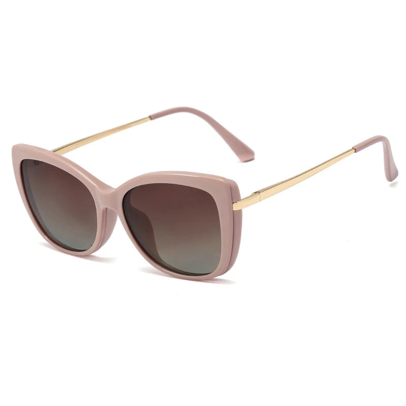Gafas Lectura Ojo Gato Montura Metálica Clip Magnético | Polarizadas Miopía A La Moda