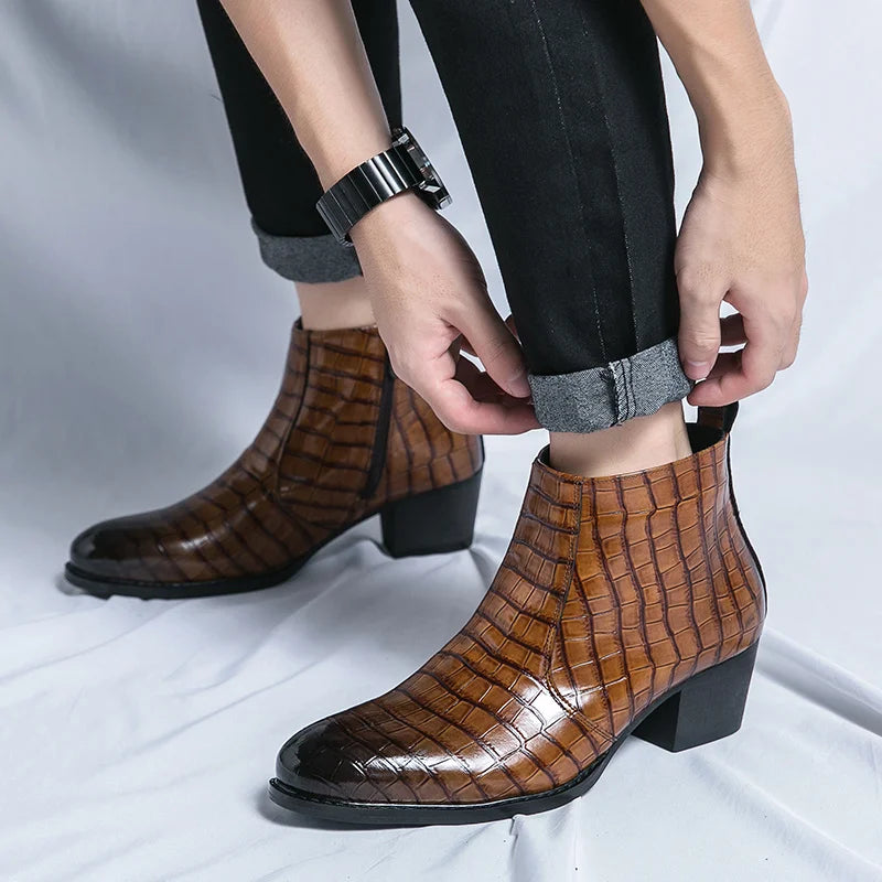 Zapatos Formales Hombre Ticotrendy Piel Dividida Boda Cómodos Con Cremallera | Punta Puntiaguda