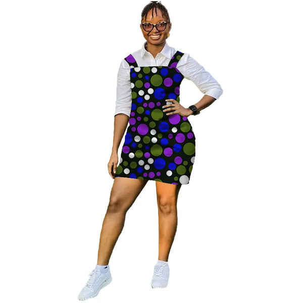Vestido Ajustado con Tirantes Estilo Africano Retro