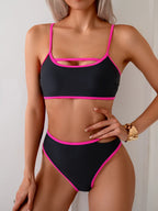 Bikini Sin Espalda Color Bloqueado Sexy - Traje de Baño 2025