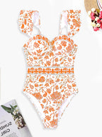 Traje de Baño de Una Pieza Sexy | Estampado Retro | Estilo Tico