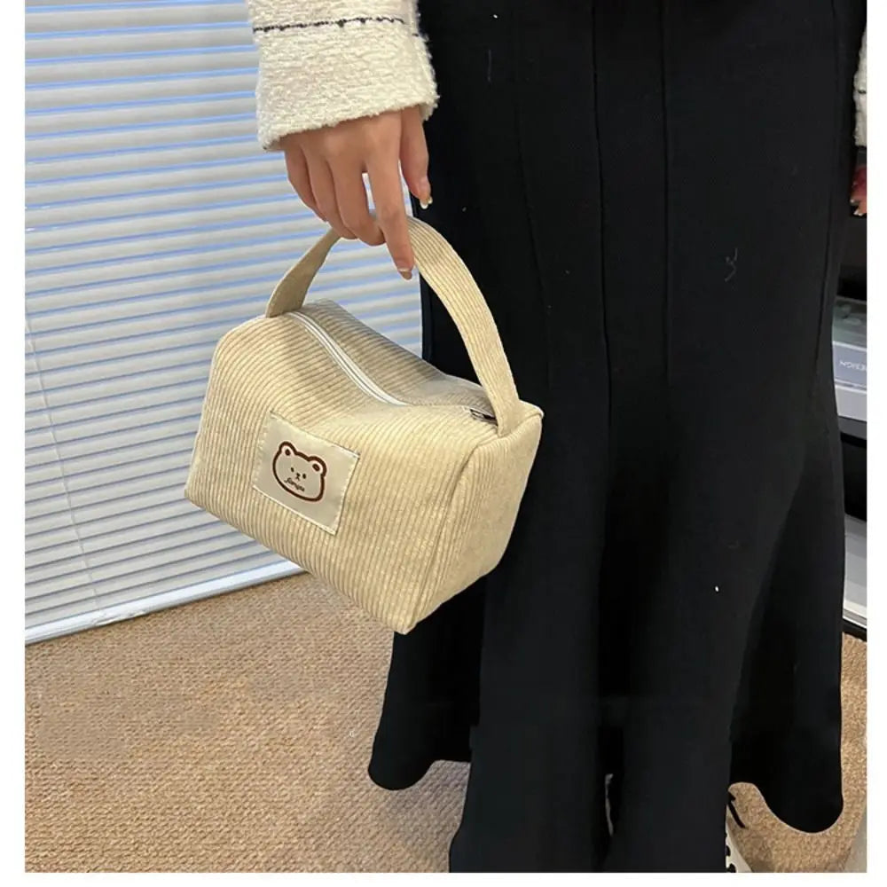 Bolso / Neceser de Pana Suave de Gran Capacidad con Diseño de Dibujos Animados