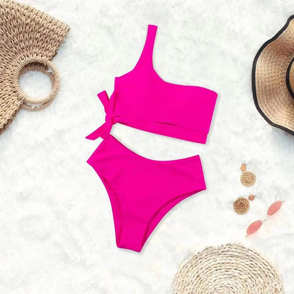 Bikini de Una Correa para Hombro - Traje de Baño Dividido