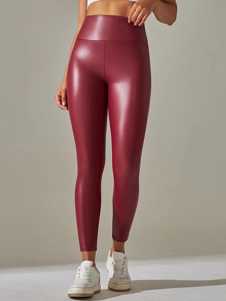 Leggings Cuero Verano Mujer | Cintura Alta Efecto Push Up | Piel Sintética