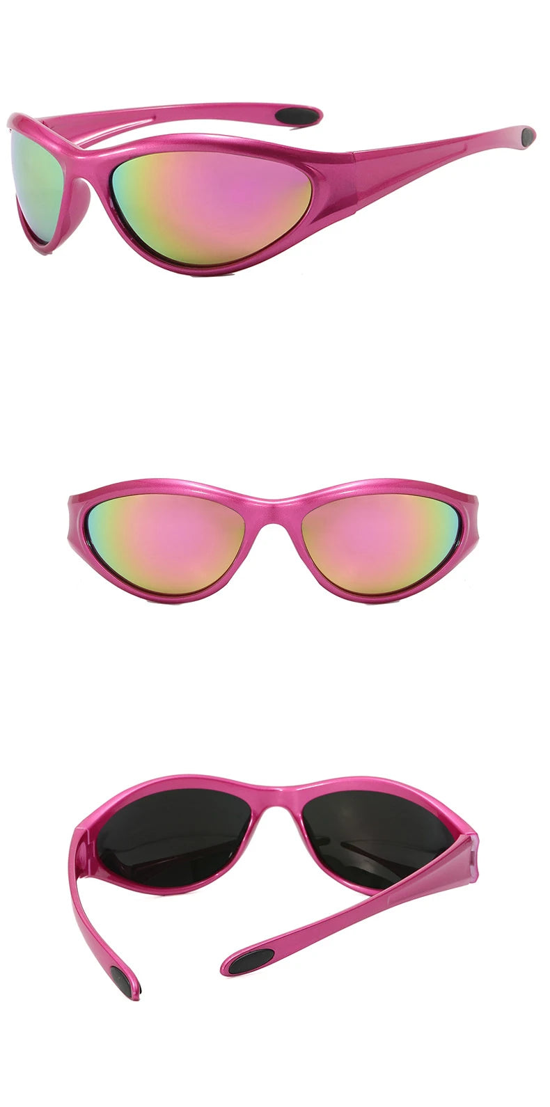 Gafas Sol Y2K Ovaladas Pequeñas Futuristas | Sentido Tecnología Gradiente UV400