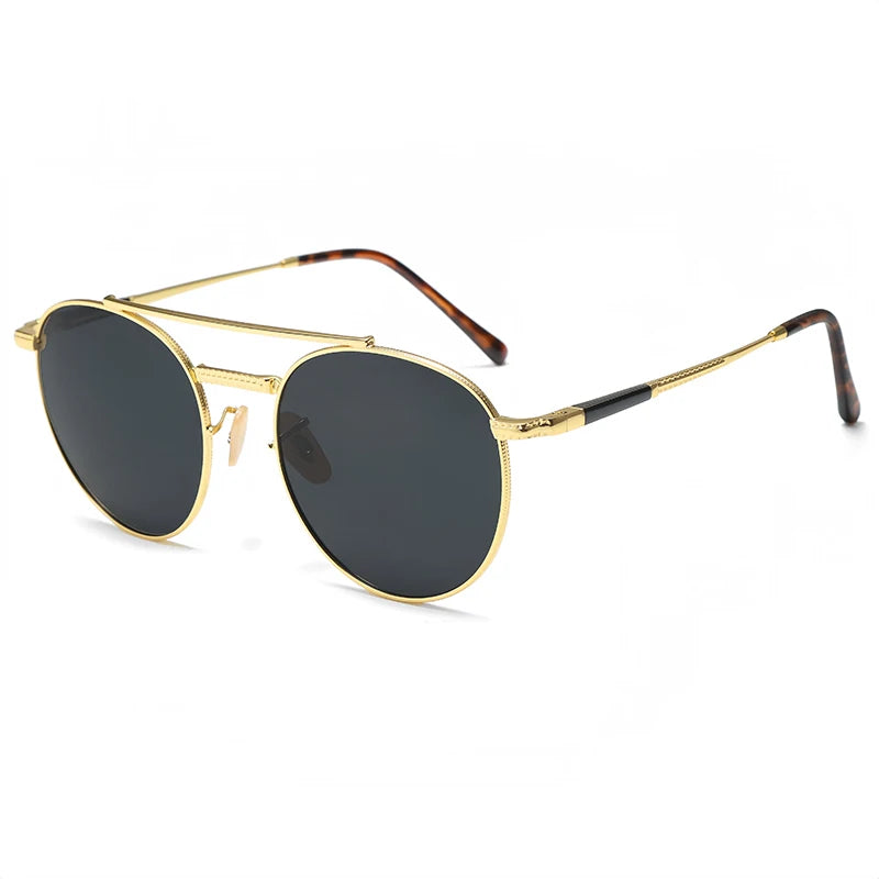 Gafas De Sol Circulares Hombre | Polarizadas UV400 Montura Metal Retro | Casual Clásico