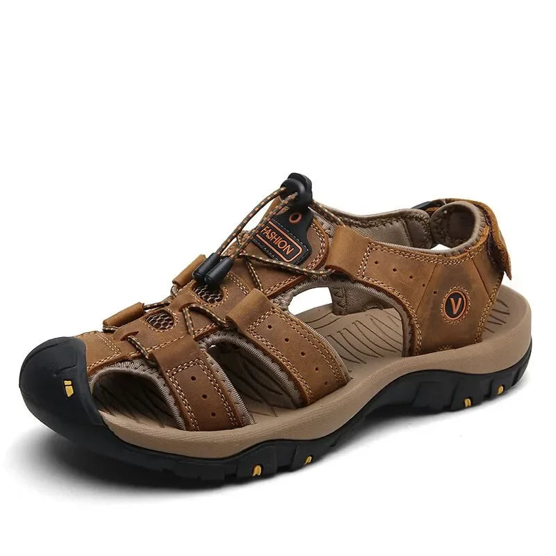 Sandalias Cuero Genuino Hombre Ticotrendy Casual Plataforma Hebilla | Moda Lujo Ajustable