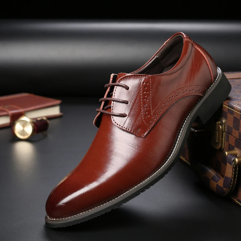 Zapatos Oxford de Cuero para Hombre | Nueva Suela Antideslizante | Ideal para Negocios y Bodas | Ticotrendy