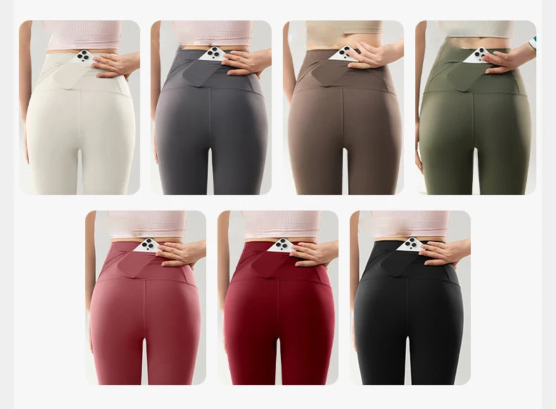 Leggings Piel Tiburón PV | Cintura Alta Bolsillo Espalda | Ajustado Sexy Fitness Yoga | Ticotrendy