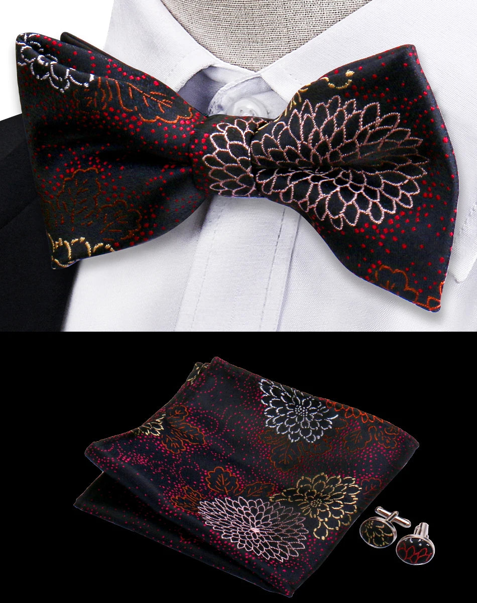 Conjunto Pajarita Pañuelo Gemelos Estilo Novedad Elegancia Pura Vida