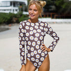 Bañador Una Pieza Mujer | Estampado | Manga Larga y Sin Espalda | Surf y Buceo