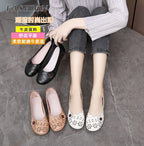 Mocasines de Cuero con Diseño Floral | Recortes Blancos | Planos | Informales