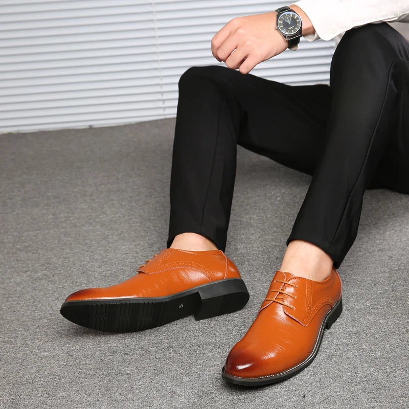 Zapatos Oxford de Cuero para Hombre | Nueva Suela Antideslizante | Ideal para Negocios y Bodas | Ticotrendy