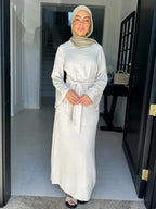 Vestido Bandage de lino y algodón Eid para mujer, vestido de fiesta Abaya musulmán, caftán árabe de Dubái, Turquía, Marruecos, vestido islámico