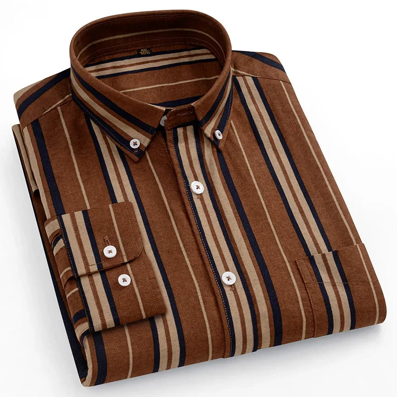 Camisa Oxford a Cuadros | Talla Grande y Pequeña | 100% Algodón | Manga Larga Hombre
