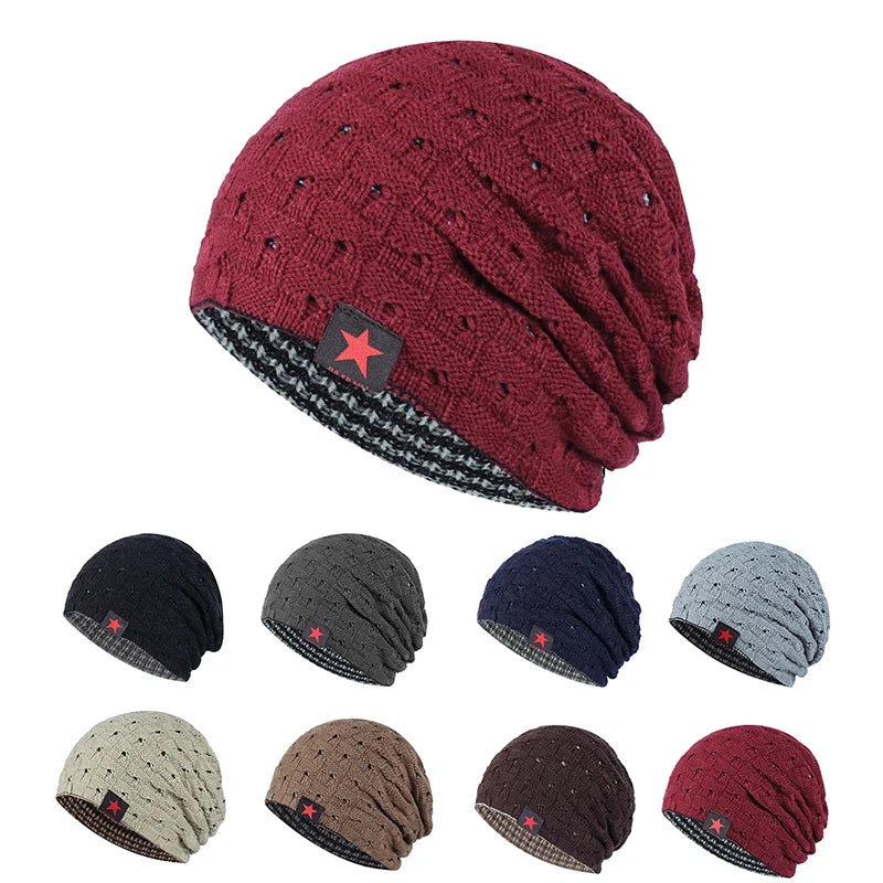 Gorro Punto Acrílico Rayas Cálido Térmico | Invierno Montar Casual Unisex