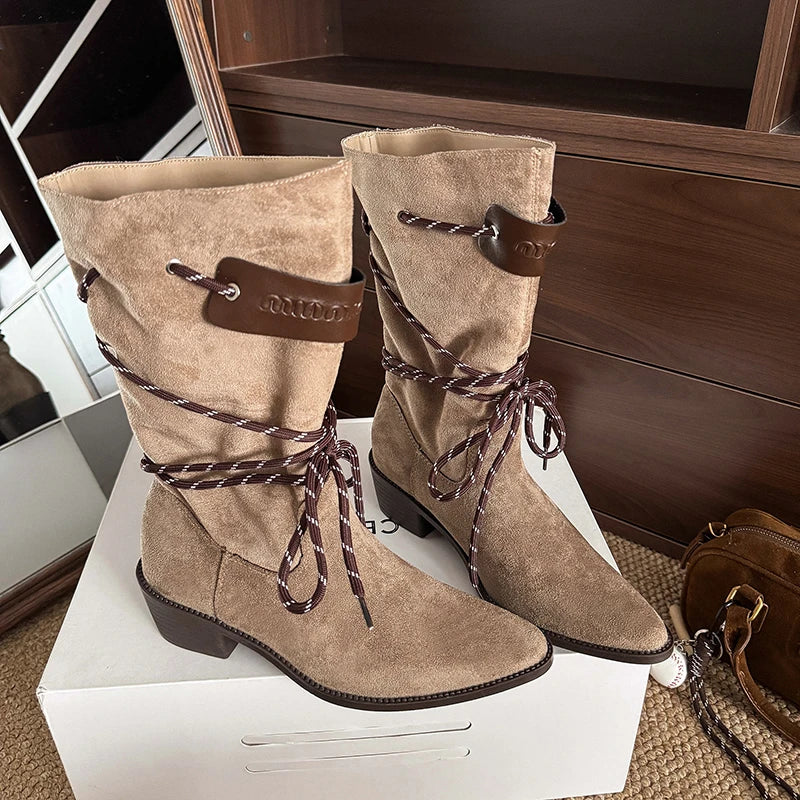 Botas Western | Tacón Grueso y Punta Puntiaguda | Estilo Retro