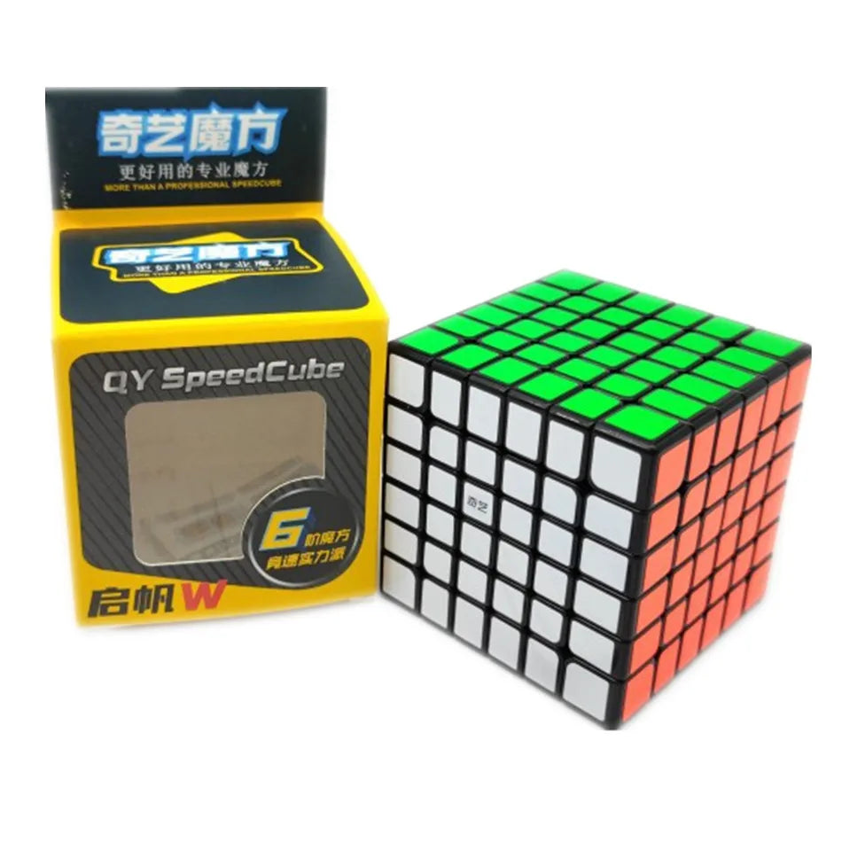 Cubo mágico Qiyi 2x2 3x3 4x4 5x5 6x6 pegatinas negras rompecabezas educativo Cubo mágico juguetes para niños regalo juguete Cubo mágico