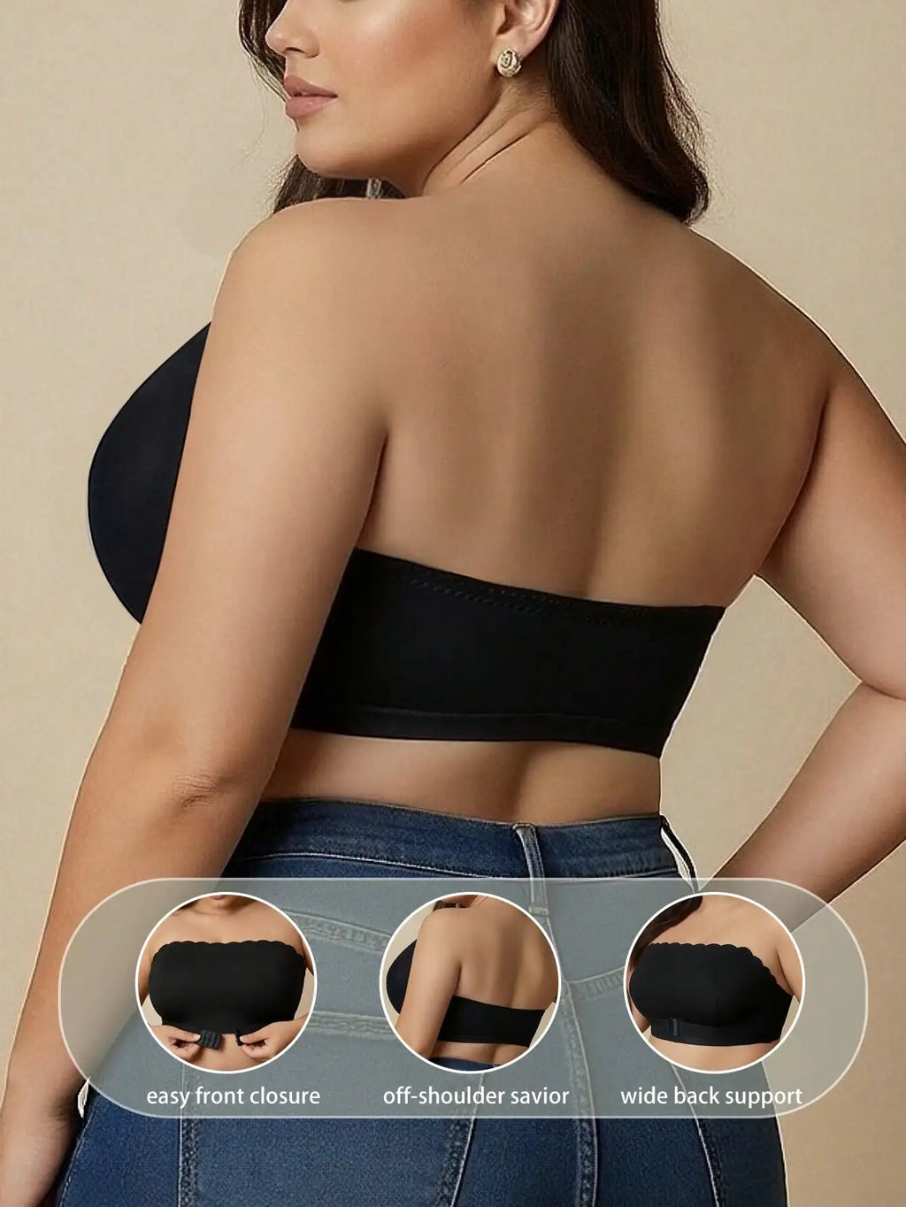 Sujetador Minimizador Sin Tirantes Copa Completa | Tico Trendy