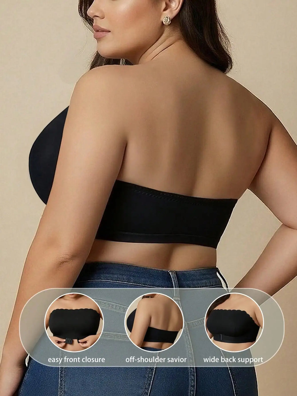 Sujetador Minimizador Sin Tirantes Copa Completa | Tico Trendy