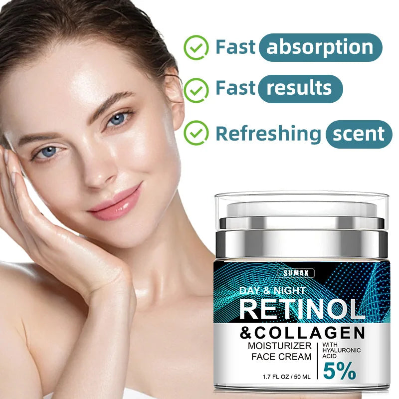 Retinol crema facial antienvejecimiento hidratante eliminador de arrugas colágeno cremas de ácido hialurónico cuidado de la piel 50ML