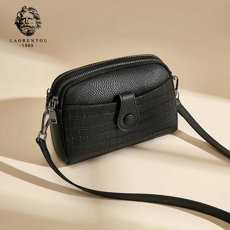 LAORENTOU, bandolera de piel auténtica para mujer, bolso cruzado para Otoño e Invierno 2025, bolso de diseño de lujo, el mejor regalo para amante