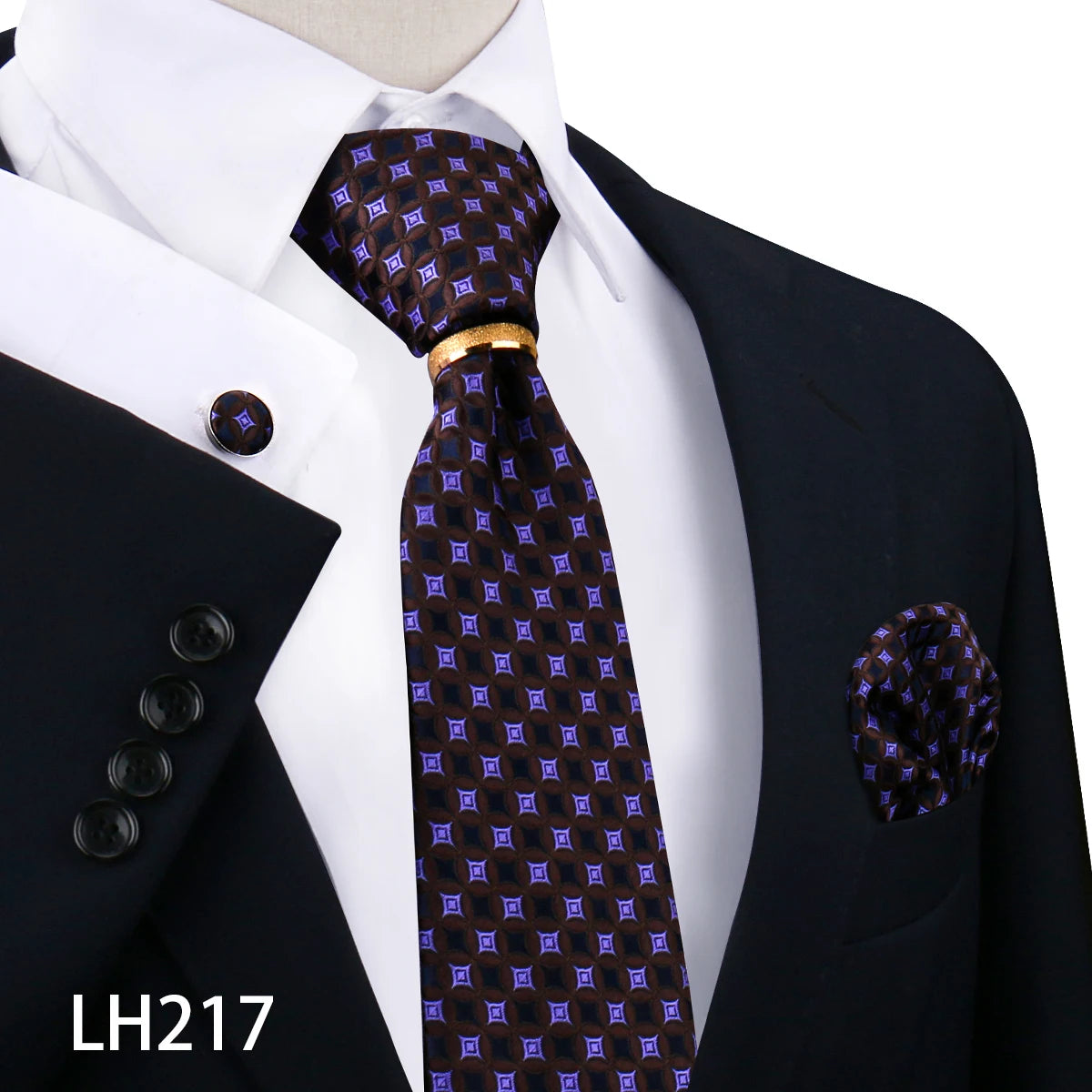 Set De Corbata Anillo Gemelos Pañuelo Accesorio De Traje Boda