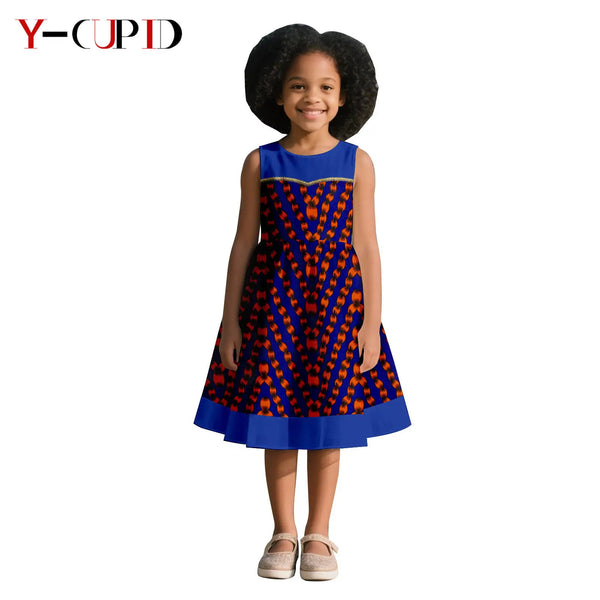 Vestido Ankara Sin Mangas Perlas Algodón Niña | Tallas XS-XXL | Tico Trendy