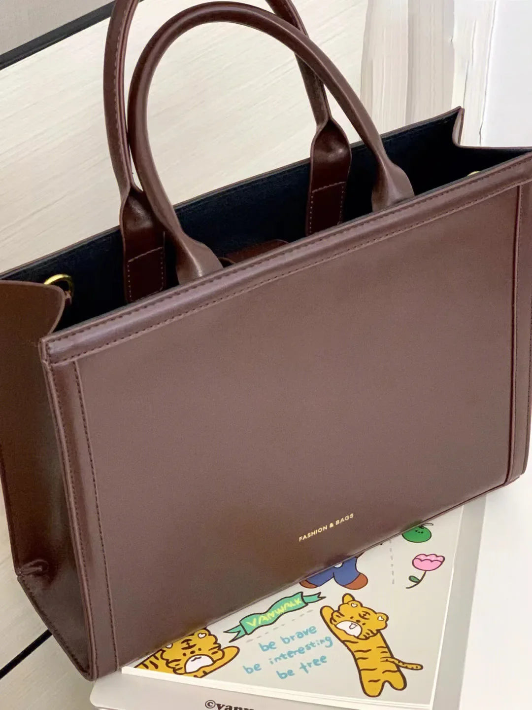 Bolso Mensajero Vintage Mujer Gran Capacidad Cuero PU