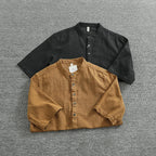 Camisa Lino Algodón Hombre | Estilo Retro | Manga Corta | Cuello Abierto | Ticotrendy Costa Rica