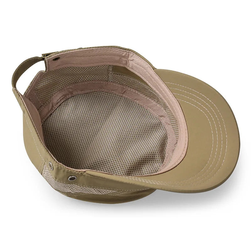 Verano de secado rápido malla transpirable deporte al aire libre suave sombrero plano gorra de hombre mujeres gorra de béisbol pesca correr senderismo gorra de camionero