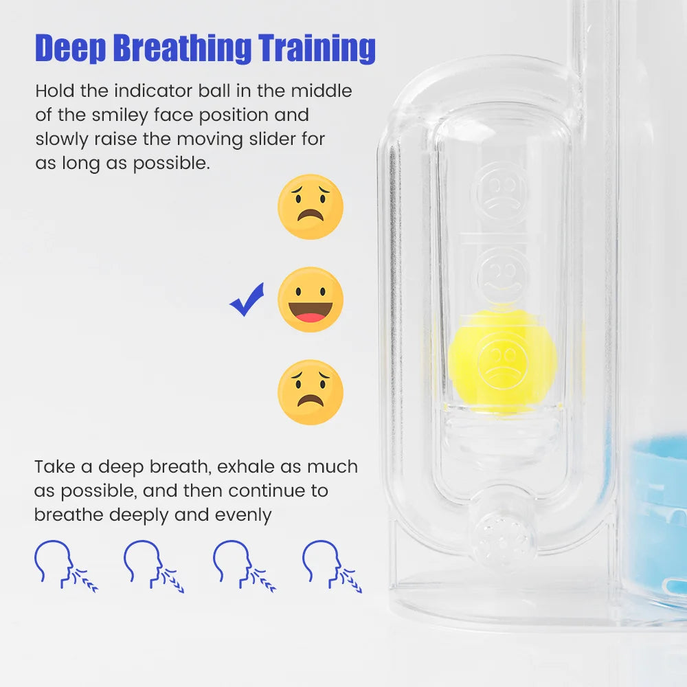 Entrenador De Respiración 3 Bolas | Ejercitador Función Pulmonar Capacidad Vital | Rehabilitación Y Canto