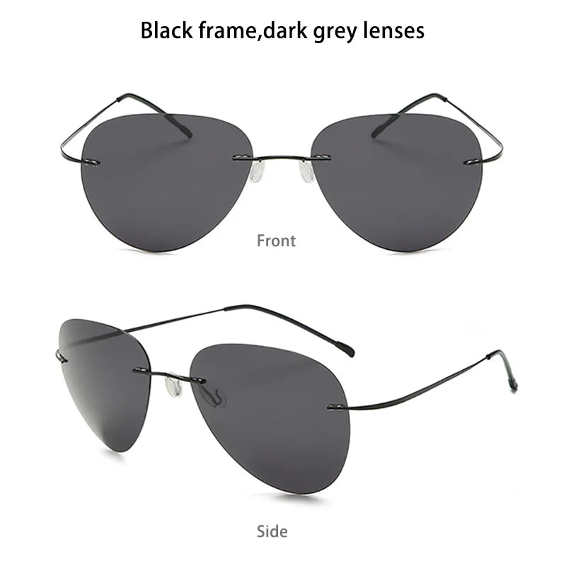 Gafas de Sol Caterside Polarizadas | Lentes Ultraligeras de Aleación de Titanio | Sin Montura