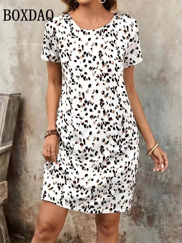 Vestido de Verano Holgado | Estampado 3D Rayas Geométricas | Minivestido Talla 9XL | Tico Trendy