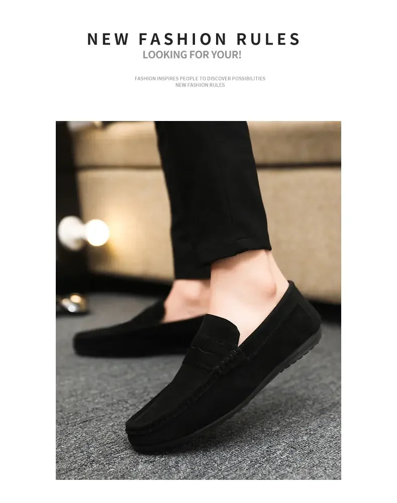 Mocasines Lona Hombre ∣ Transpirables Ligeros ∣ Conducción Zapatos Planos