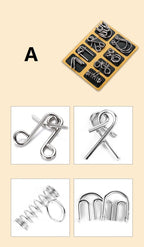 Rompecabezas de anillo chino de Metal para niños y adultos, puzles mágicos, rompecabezas clásicos, IQ Brain Teaser, 8 juegos por paquete