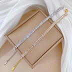 Pulseras de cadena de tenis de circonio brillante de lujo de acero inoxidable para mujeres y hombres, brazalete de moda de Hip Hop, accesorios, regalos de joyería