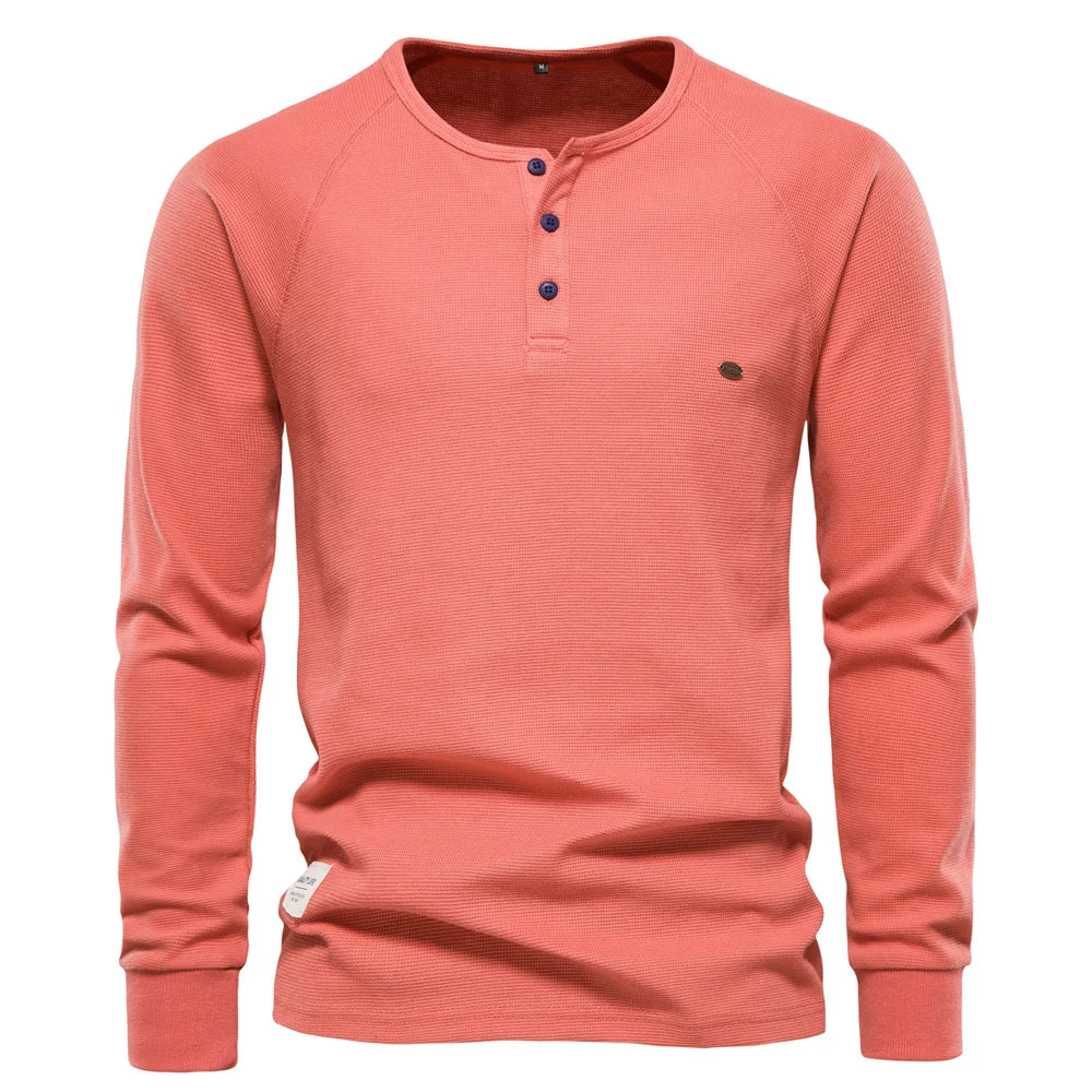 Camiseta Manga Larga Básica Hombre | Transpirable Color Sólido | Tallas S-XXL | Tico Trendy