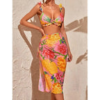 Bikini con Volantes y Falda - Conjunto Monocromático para la Playa Tica