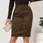 Falda Estampada de Leopardo | Gamuza Sintética | Cintura Alta | Sexy