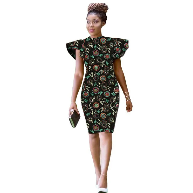 Vestido Dashiki Africano hasta la Rodilla