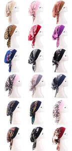 Turbante de satén preatado para mujer, hiyab interior musulmán, gorros para quimio contra el cáncer, pañuelo para la cabeza para la pérdida de cabello, Bandana, accesorios elásticos para el cabello