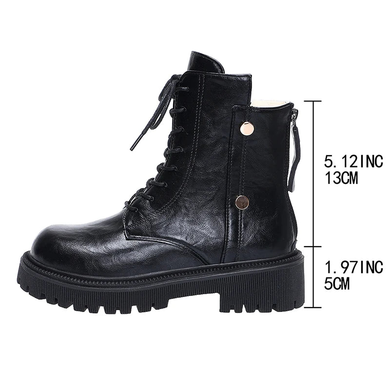 Botines Punk Góticos | Suela Gruesa | Cordones | Mujer